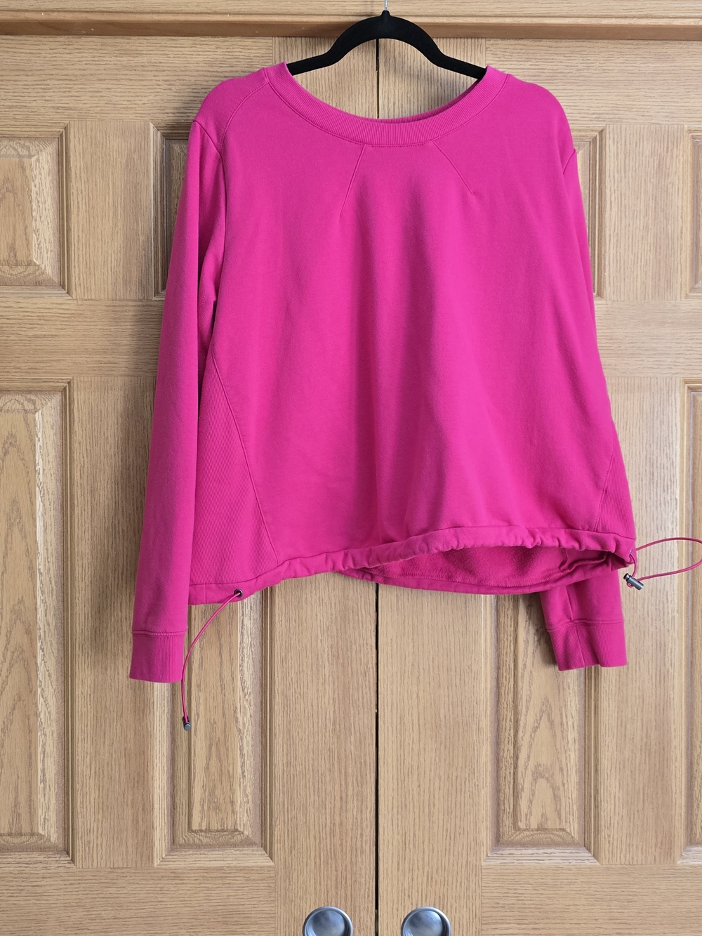 torrid Hot Pink Drawstring Hem Crewneck Sweatshirt